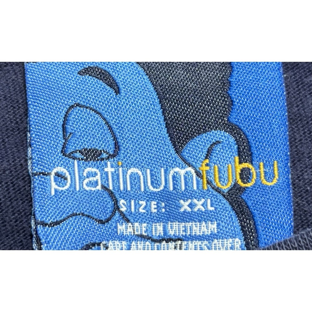 FUBU Vintage Shirt Platinum Fat Albert Junkyard Gang Football Navy Blue XXL HUGE - Picture 10 of 10